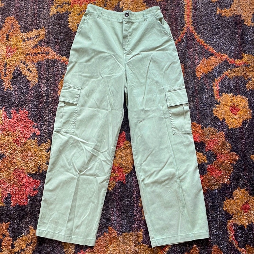 Wild Fable wide leg apple green carpenter pants